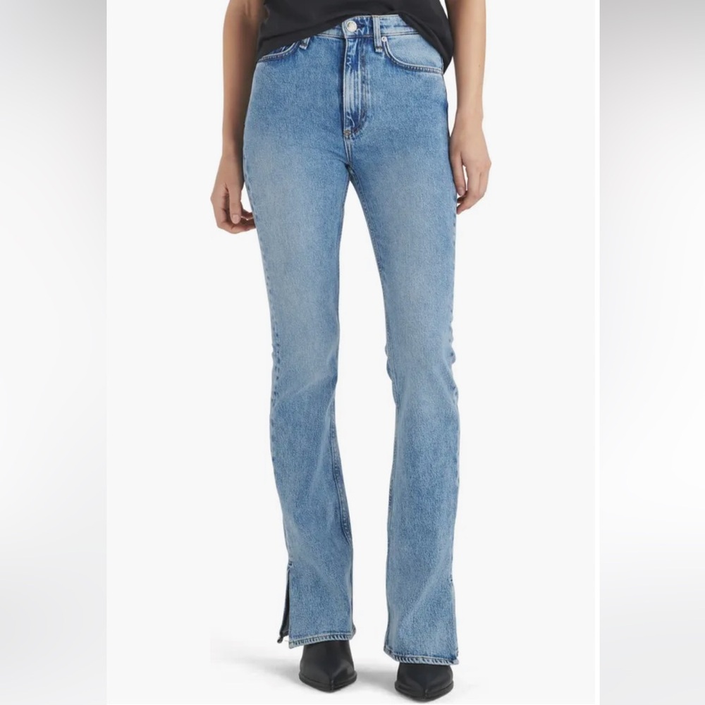 Rag & Bone Peyton High Waist Slit Hem Bootcut Jeans